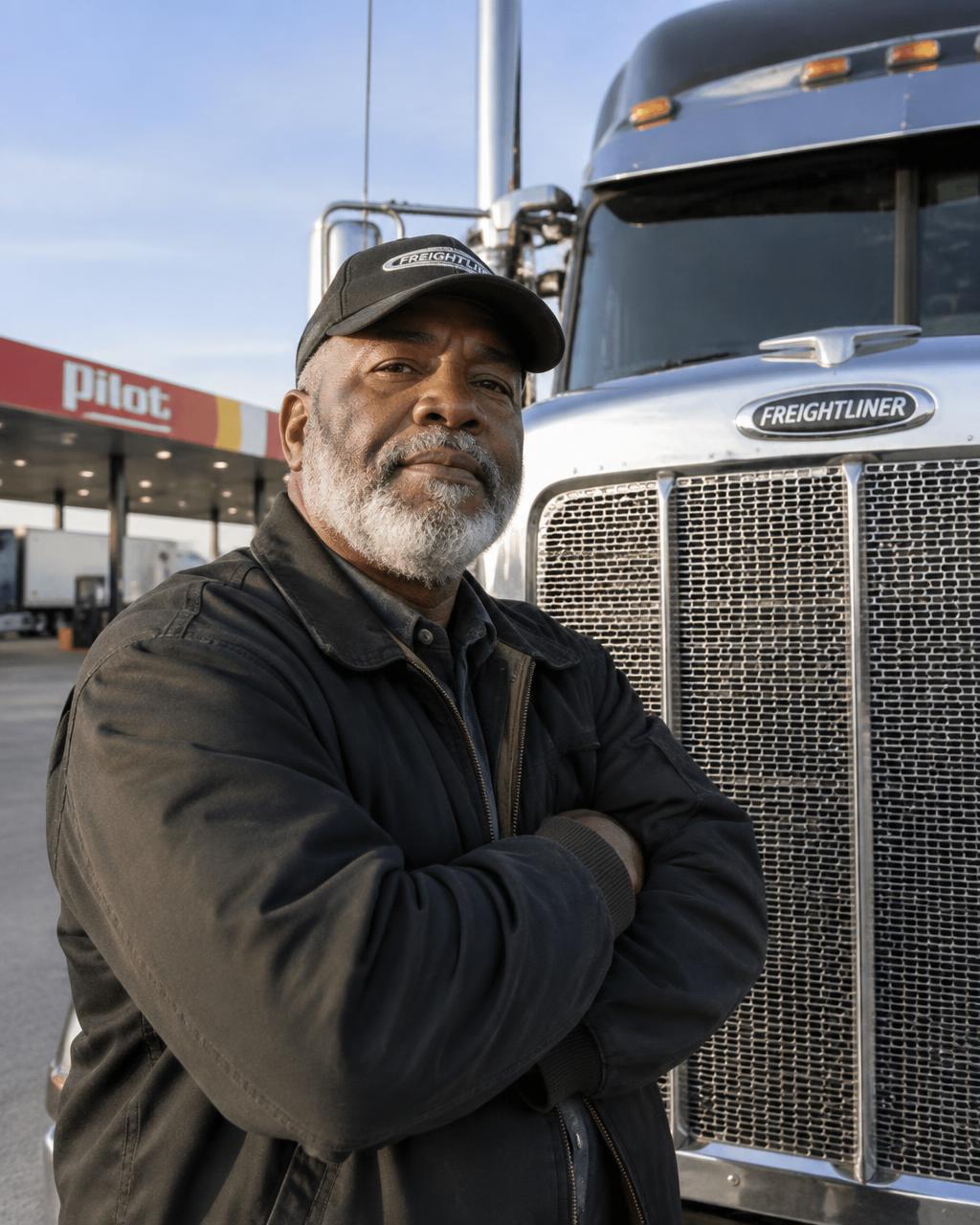 An older Black truck driver with decades on the road